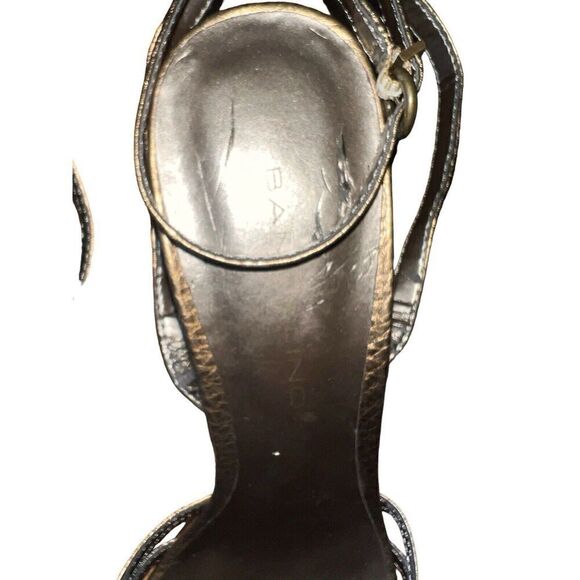 Bandolino -Lala- Bronze Open Toe Leather Pumps With Ankle Steps Women’s Size 10 - Picture 8 of 15